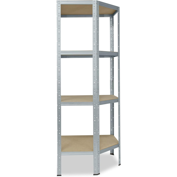 Кутова полиця 155x60x30 см Міцна оцинкована металева полиця, що стоїть, 4 полиці, вантажопідйомність 175 кг кожна / Кутова полиця Міцна кутова полиця / Вставна полиця