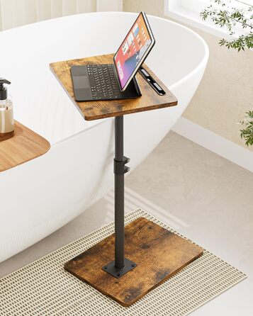 С-подібний журнальний столик, обертовий на 360, невеликий, регульований по висоті диванний столик, 40x30x(45-81) см, дерев&39яний журнальний столик/столик для ноутбука для спальні, вітальні, офісу (колір рустик-коричневий)