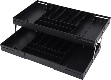 Розширюваний органайзер для столу, стильний, компактний лоток для зберігання речей, багатофункціональний для кухонного туалетного столика, виготовлений з високоякісного матеріалу (чорний)