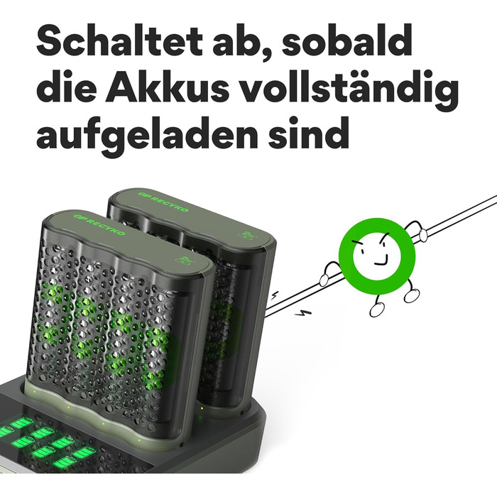 Док-станція GP ReCyko USB з 2 USB-зарядними пристроями GP M452, включаючи 8 батарей ReCyko AA 2600mAh, зарядний пристрій для батарей AA AAA зі світлодіодними індикаторами та док-станцію
