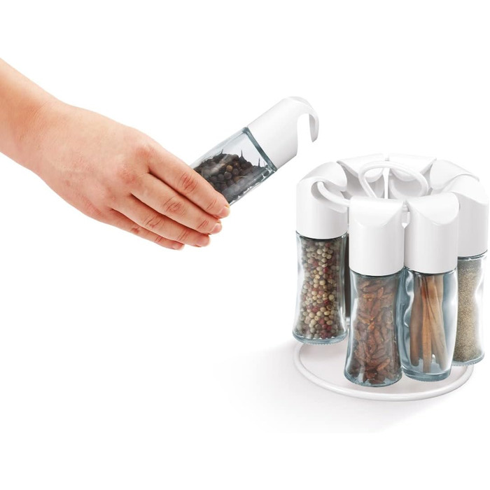 Стійка для спецій Metaltex Spice-8 білого кольору