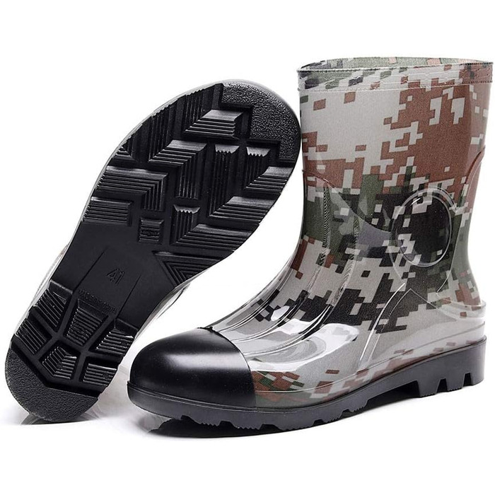 Водонепроникні гумові чоботи для чоловіків, камуфляжні чоботи, середньої висоти, туристичні чоботи, нековзні, туристичні чоботи, міцні, класичні, стильні, захисні гумові черевики для роботи на свіжому повітрі та в садівництві