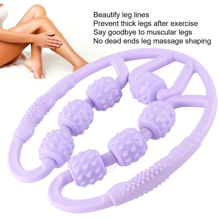 Масажний ролик, U-подібна форма Trigger Point Massage Roller 7 коліс Масажний ролик для литок ніг рук знімає біль у м'язах, знімає біль, скутість і напружені м'язи