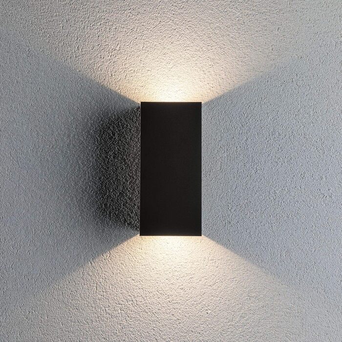 Набір з 2 вуличних настінних LED-світильників Paulmann Flame, IP44, квадратні, 2x5,8 Вт, антрацит, алюміній, 3000 K