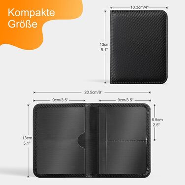 Органайзер для документів автомобіля CoBak з магнітним закриттям чохол для техпаспорта, страхового полісу та інших важливих паперів (карбонове волокно, чорний)