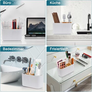 Тримач для зубної щітки для органайзера у ванній кімнаті, тримач для електричної зубної щітки та зубної пасти, органайзер для зубної щітки для сімї, для дітей (білий)