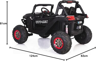 Дитячий електромобіль 12В 2-місний, NEW RSX електричний баггі для дітей, чорний, з пультом дистанційного керування 2,4 ГГц, 36 міс