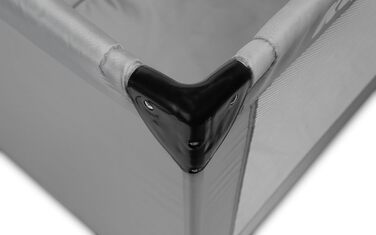 Дитяче ліжечко-транспортне - Ліжечко Key - з матрацом 120x60 см - Складане дитяче ліжечко-транспортне - Міцні ніжки - Сумка для перенесення дитячого ліжечка - Для дітей вагою до 15 кг - 64x125x74 см - Сірий