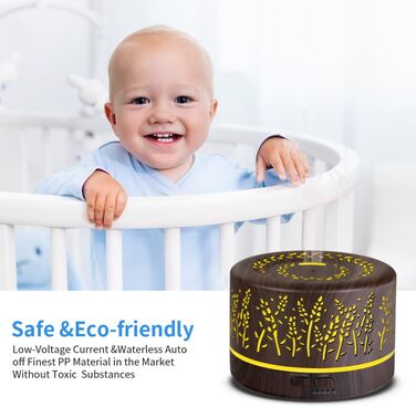 Дифузор аромату YONGYAO, ультразвуковий ароматерапевтичний дифузор для ефірних масел 500 мл, кімнатний зволожувач повітря електрич