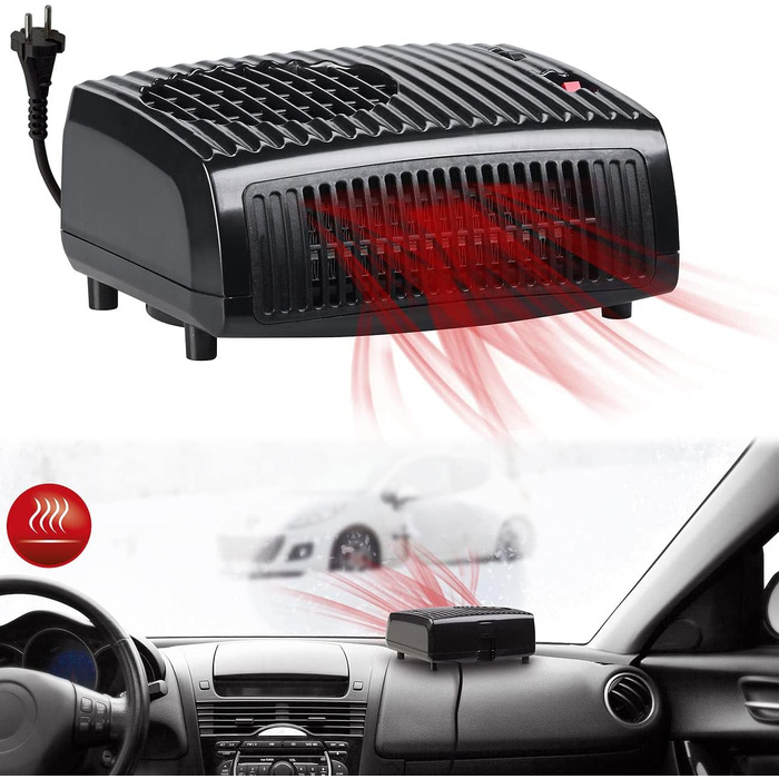 Автомобільний обігрівач AGT Електричний керамічний допоміжний обігрівач, 2 режими нагріву, 1850 Вт, 230 В (електричний автомобільний обігрів вікон, електричний обігрів лобового скла, настільна розетка)