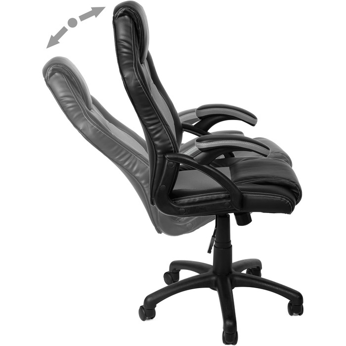 Геймерське крісло Panorama24, ігрове крісло для офісу, крісло для керівника, ергономічне, сіре, 9 варіантів кольорів, м&39які підлокітники, механізм нахилу, вантажопідйомність до 150 кг, сертифікований підйомник TV