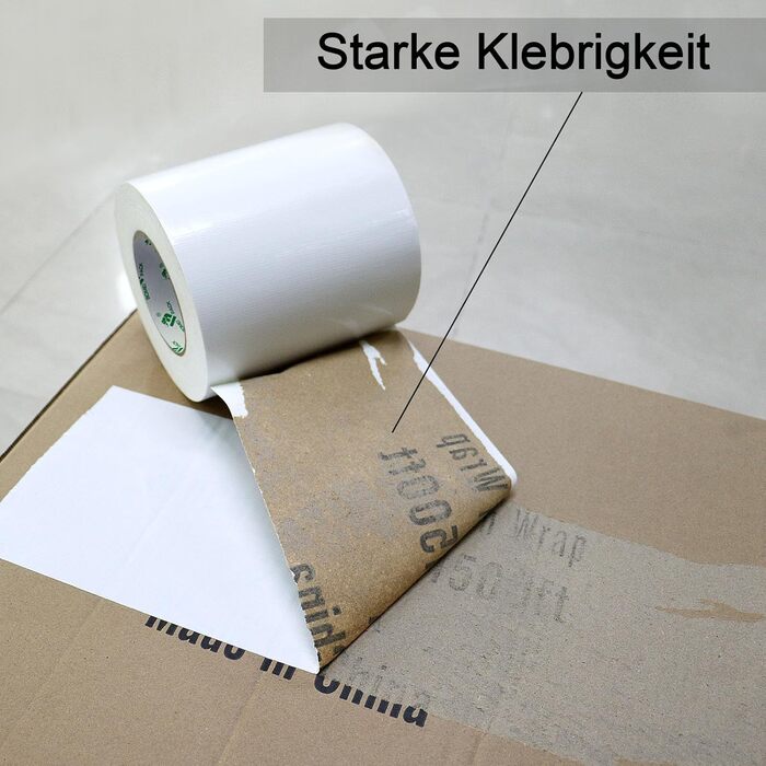 Клейка стрічка, біла, 150 мм x 50 м, міцна клейка стрічка