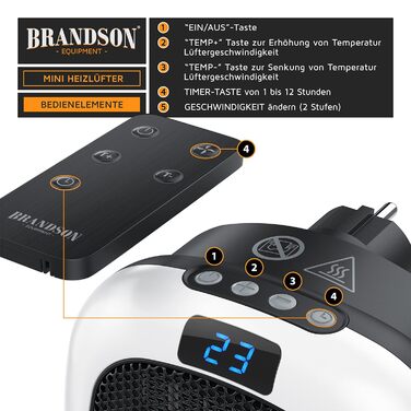 Підключається до мережі вентилятор-обігрівач з пультом дистанційного керування, 700 Вт, плавне регулювання температури 15-30C з термостатом, таймер 1-12 годин, захист від перегріву, обігрів з термостатом - тихий - білий