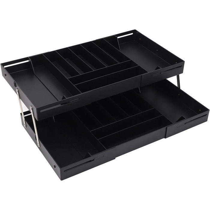 Багаторівневий розширюваний органайзер для столу Naroote, розширюваний органайзер для столу з міцного пластику, багатофункціональний для кухні (ЧОРНИЙ) чорний