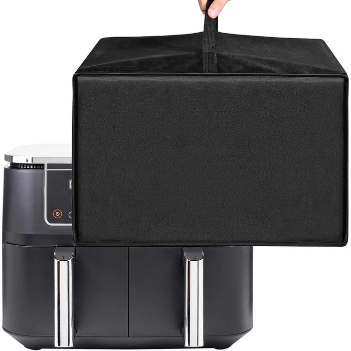 Термостійка водонепроникна пилонепроникна кришка для двозонної аерофритюрниці Ninja Foodi MAX AF400EUCP 9.5 л, AF500EU 10.4 л (чорна)