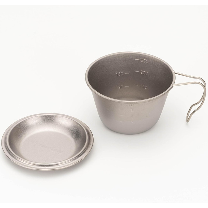 Чашка Snow Peak Titanium Backpackers, срібляста, 322 мл, надлегка, штабельована чашка, виготовлена в Японії для їжі, пиття, приготування їжі та вимірювання для кемпінгу та активного відпочинку на свіжому повітрі