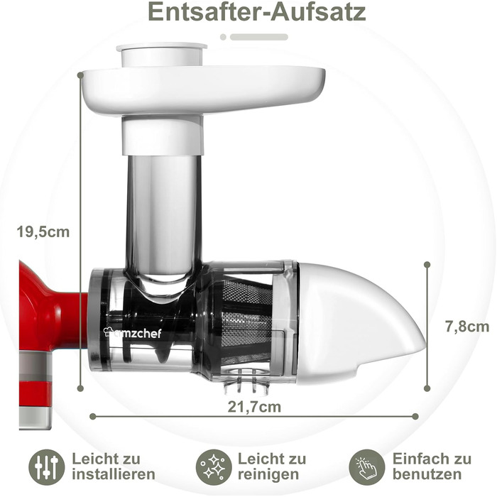 Аксесуари для соковижималки для KitchenAid Artisan - Набір аксесуарів для соковижималки KitchenAid - Аксесуари для соковижималки для овочів і фруктів (пристрій не входить в комплект, тільки аксесуари) - Білий