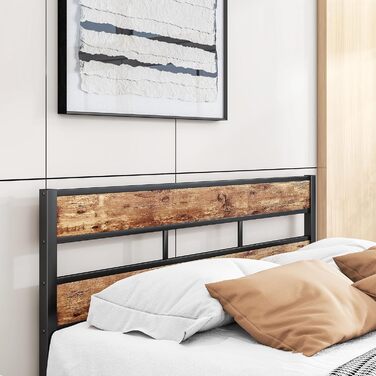 Каркас ліжка 140x200, Двоспальне ліжко, Металевий каркас ліжка 140x200 з металевою рейковою основою та узголів&39ям, Легке складання, Гостьове ліжко, Дитяче ліжко, Для спальні/гостьової кімнати, Чорний каркас ліжка 140 x 200 см