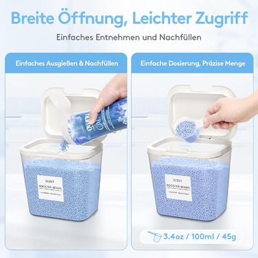 Контейнери для прального порошку Lifewit, 4 шт., 2700 мл/0,72 галона, з етикетками та ложками, коробка для зберігання прального порошку із застібкою-кнопкою, коробка для миючого засобу, контейнер для зберігання прального порошку з підсилювачем перлового а