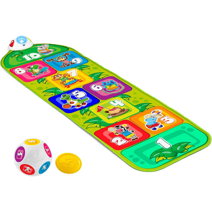 Електронний килимок для стрибків Chicco Jump & Fit, Інтерактивна гра зі світлом і звуком, Музичний килимок для дому, 2 режими гри,