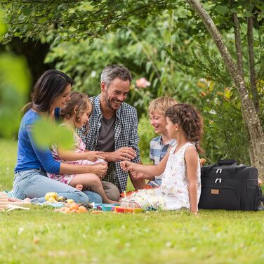 Велика сумка-холодильник Lifewit 23 л 32 банки, складна сумка-холодильник, ізольована сумка для обіду, легка, портативна сумка-холодильник, двошарова для пікніка, пляжу, роботи, подорожей, чорна