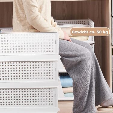 Організатор для шафи з 3 предметів, складна коробка для зберігання, система організації для шухляд, шафок, гардеробів (білий) білий*3