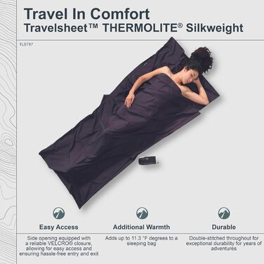 Спальний мішок Cocoon Thermo Silk Спальний мішок Travel Sheet Silkweight - Thermolite Silk volcano сірий 0