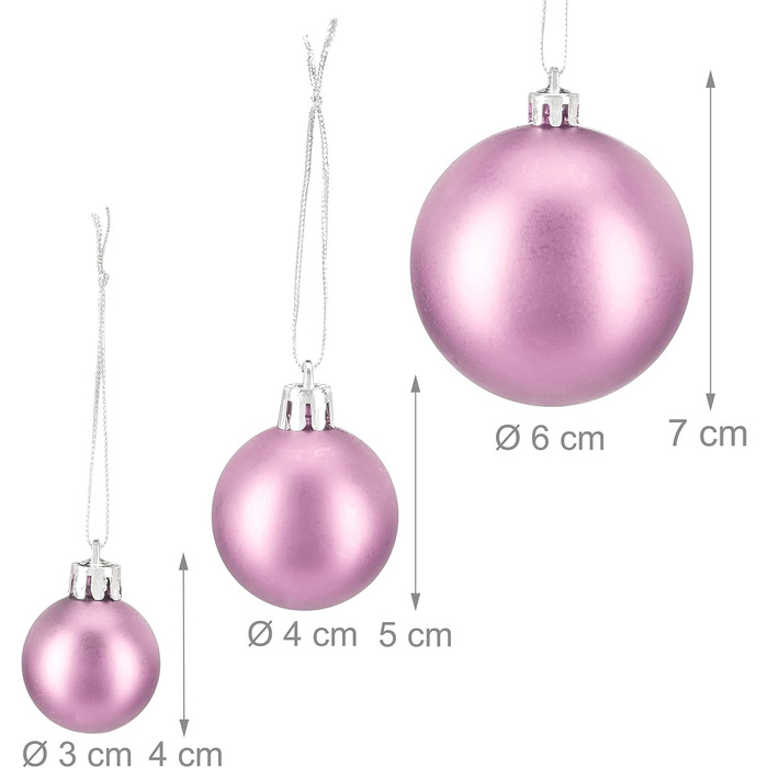 Різдвяні кульки набір із 100 шт рожеві Relaxdays