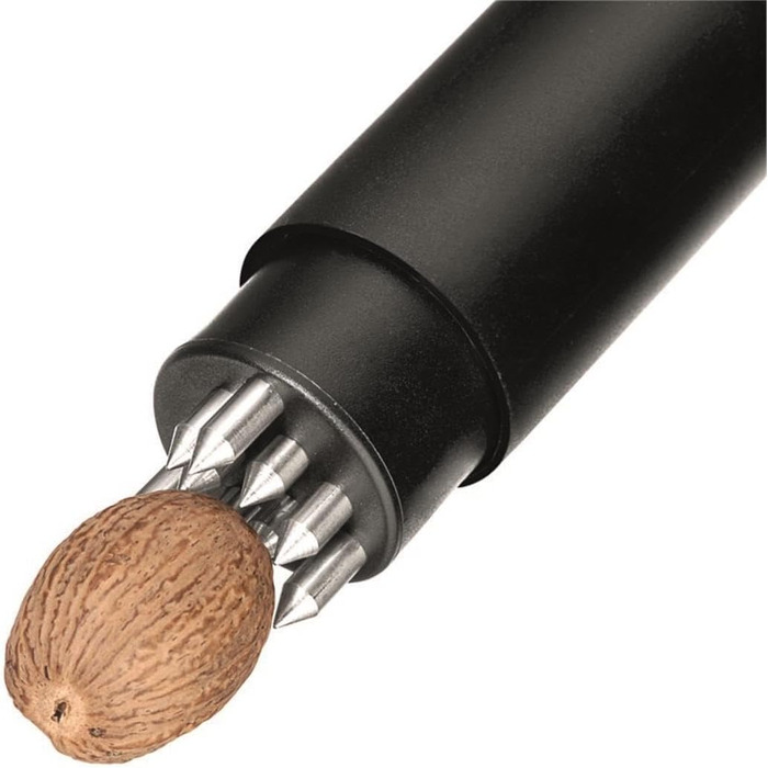 Мускатний млин 16,5 см, млин для мускатного горіха з відсіком для зберігання, нержавіюча сталь Cromargan, пластик одинарний