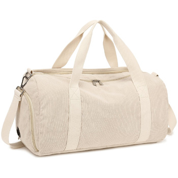Спортивна сумка для дітей, сумка для плавання для хлопчиків та жінок з відділенням для взуття та відділенням для вологи, сумка для купання для підлітків, невелика дорожня сумка, сумка для фітнесу (Corduroy Pure Beige)