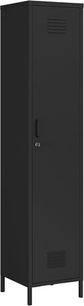 Шафа Seinjoki, Шафка, Шафка для роздягальні, 180 x 38 x 38 см, Металева шафа, Багатоцільова шафа, Замикається, Шафа, Шафа для роздягальні, Універсальна шафа, Сталь, Чорний, 180 x 38 x 38 см, Чорний, Матовий
