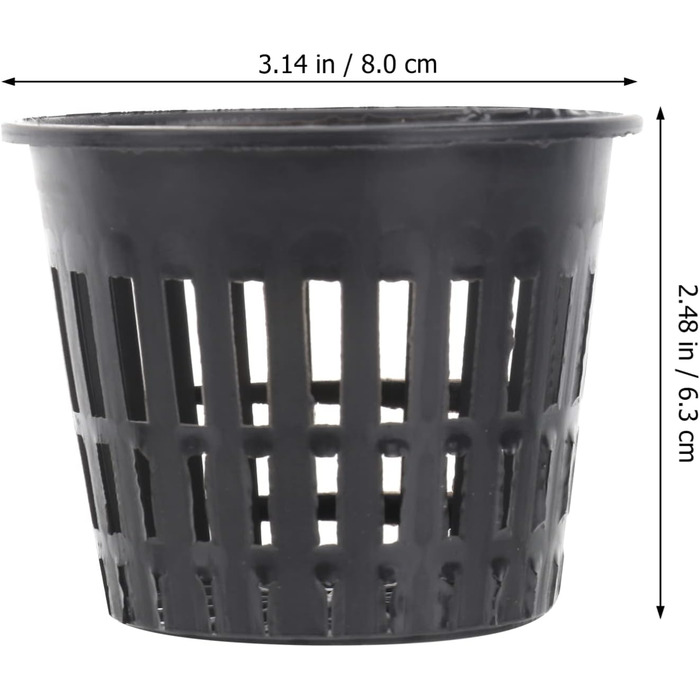 Сітчастий горщик для гідропоніки Yardwe, 10 шт., садові сіткові горщики для чашок, пластикові сіткові горщики для гідропоніки, відро, кошик для гідропоніки, 3,15 x 2,5 дюйма (чорний)