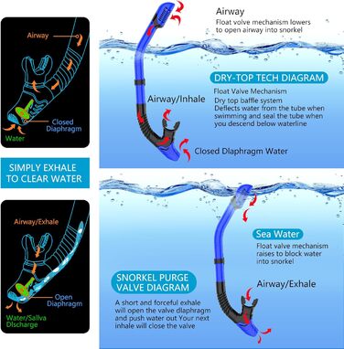 Набір для дорослого з маскою для підводного плавання, комплект для підводного плавання з маскою проти запотівання та сухим снорклінгом, професійна маска для підводного плавання із загартованого скла, синійжовтий