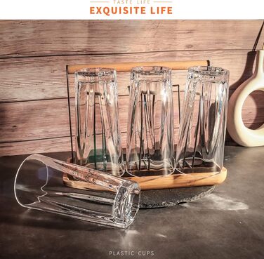 Пластикові стакани Asashizen PC 385 мл набір з 4 шт. , акрилові стакани для пиття, стакани для миття в посудомийній машині, для ді