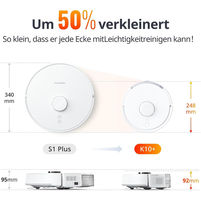 Робот-пилосос SwitchBot K10 робот-пилосос із всмоктуючою станцією для прибирання протягом 70 днів, навігація LiDAR, інтелектуальне відображення, надтихий шум 48 дБ, макс. 150 хвилин, сумісний із Alexa, підключення Wi-Fi 2,4G