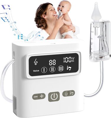 Електричний назальний аспіратор для немовлят, що перезаряджається, з 9 рівнями всмоктування та заспокійливою функцією, із світлом/