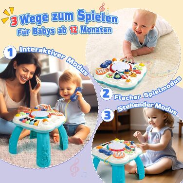 Іграшки від 1 року - Baby Toys Ігровий столик 6 в 1 Дитячі іграшки від 1 2 років 9 місяців Подарунки на день народження від 1 року