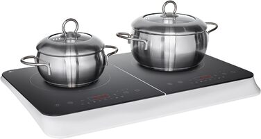 Подвійна індукційна конфорка MEDION, 3500 Вт, дві конфорки, 10 рівнів температури, LED-дисплей, MD18493, чорний подвійний Сенсорна верхня частина управління