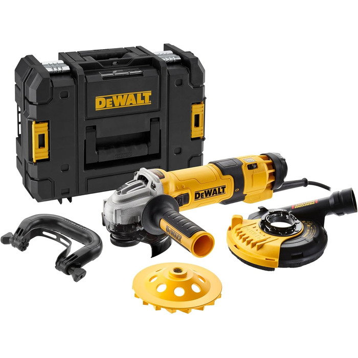 Кутова шліфувальна машина Dewalt DWE4257KT (1500 Вт, діаметр круга 125 мм, частота обертання на холостому ходу 2800-10 000 хв-1, M