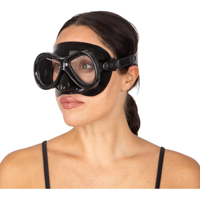 Комплект з маскою капрі та силіконовою трубкою для дорослих та підлітків, стандартний крій, чорний