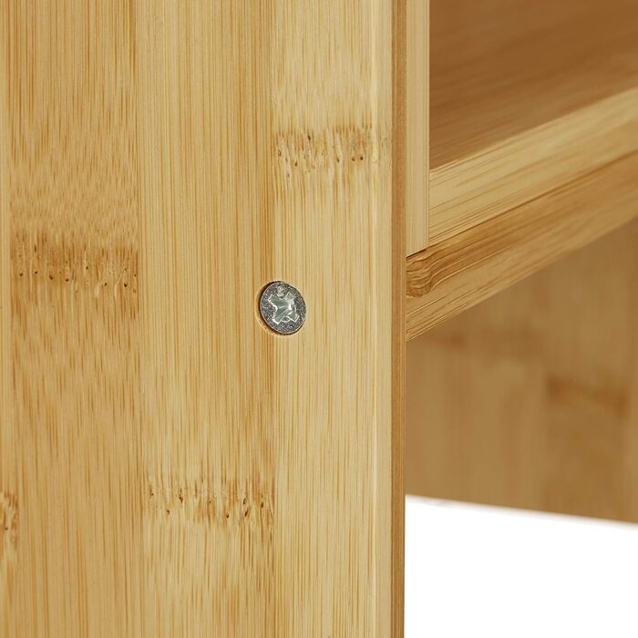 Бамбукова полиця для столу Relaxdays, регульований органайзер, для столу, кухні та ванної кімнати, верхня полиця, маленька, висота 40 см, натуральний колір