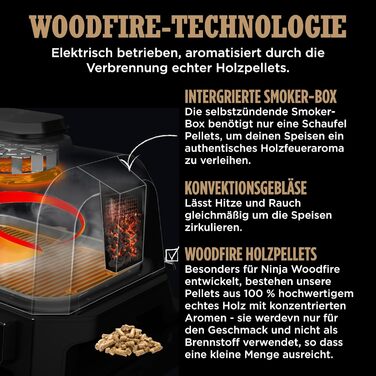 Електричний BBQ-гриль-смокер Ninja Woodfire Pro Connect XL, синій/чорний