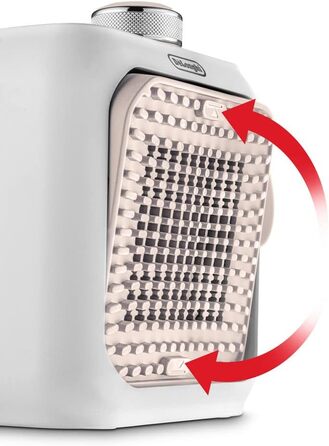 Настільний керамічний тепловентилятор De'Longhi Capsule Desk HFX10B03.PK, тихий міні-швидкий обігрівач, регульована решітка, захис