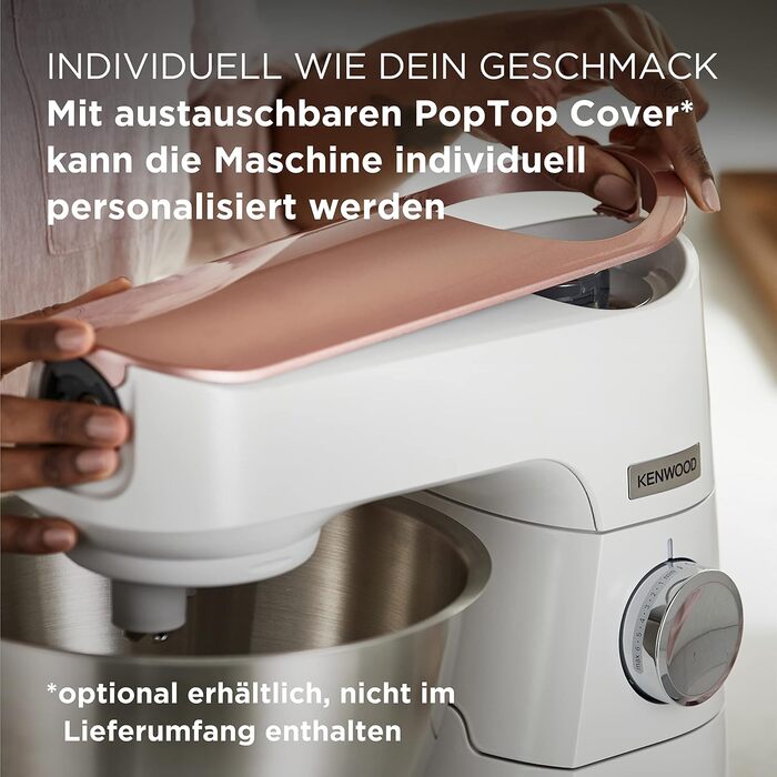 Кухонна машина Kenwood Titanium Chef Baker з вагами, набором для кондитерів (3 предмети) та чашею з нержавіючої сталі 5 л, 1200 Вт, білий (KVC65.001WH)