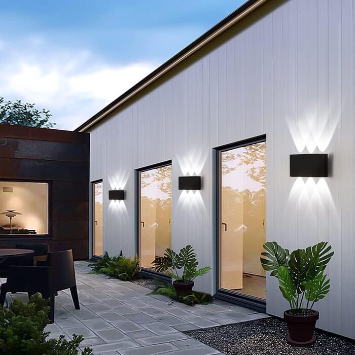 Сучасний внутрішній настінний аплікаційний світлодіодний зовнішній водонепроникний алюмінієвий 18 Вт зовнішній світильник, що застосовується для вітальні, спальні, коридору, сходів, холодного білого 6000K 16 Вт-2 шт. холодного білого, 2 шт.