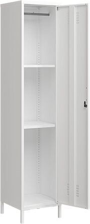 Шафа Seinjoki, Шафка, Шафка для роздягальні, 180 x 38 x 38 см, Металева шафа, Багатоцільова шафа, Замикається, Шафа, Шафа для роздягальні, Універсальна шафа, Сталь, Білий, 180 x 38 x 38 см, Білий