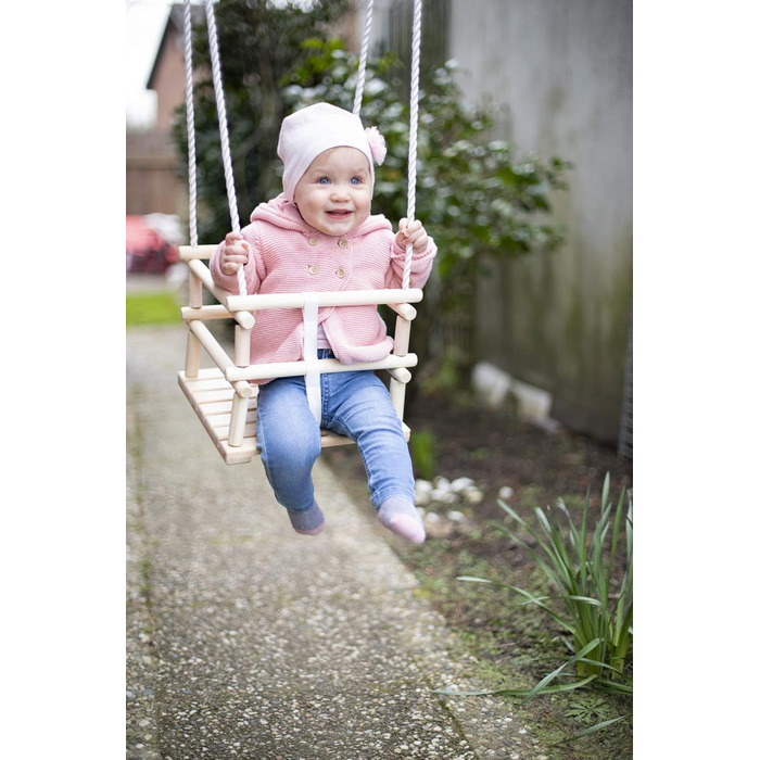 Гойдалка з решіткою для вулиці - регульована по висоті 140-210 см - схвалена TV/GS - максимальне навантаження 20 кг, деревина бере