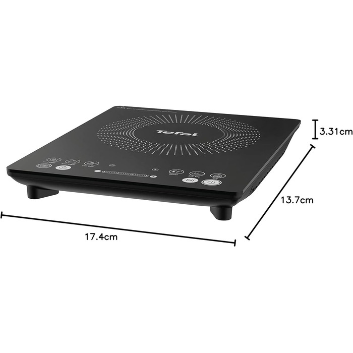 Повсякденна тонка індукційна плита Tefal IH2108 300 - 2100 Вт 6 програм приготування Цифровий дисплей Таймер чорний Slim Unique