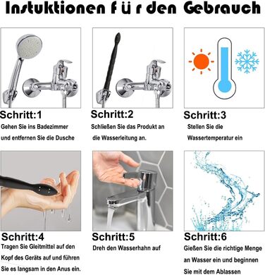 Силіконовий анальний ирригатор Sadodo, 24 см, 8 насадок