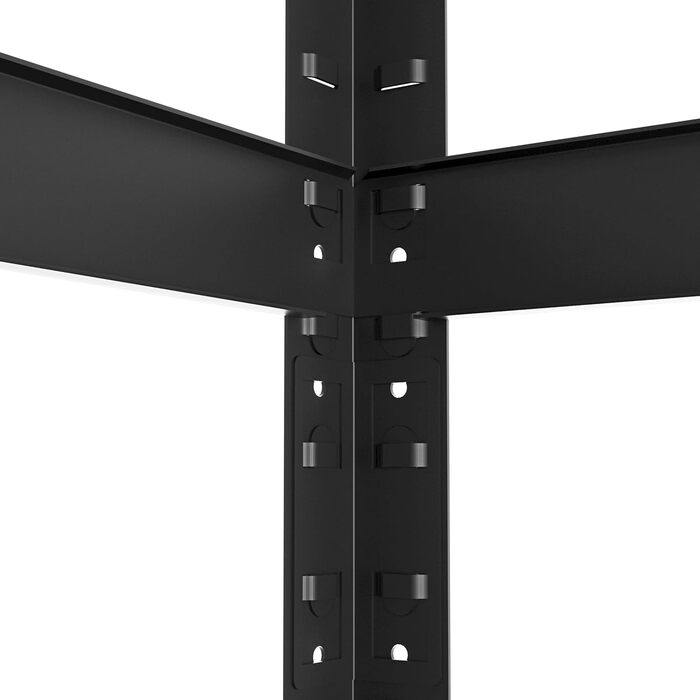 Кутова полиця casa pura Міцна полиця 180x90x40 Полиця та верстак Підвальна полиця, полиця для зберігання (Кутова полиця чорного кольору, 180 x 90 x 40 см) Кутова полиця чорного кольору 180 x 90 x 40 см